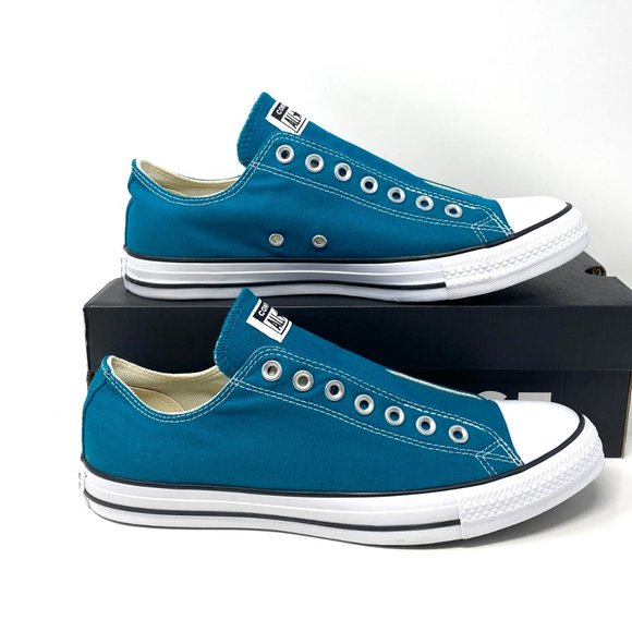 Converse Womens CTAS SLIP On Low Top Sneaker Blue Bright Spruce Size 6.5 170158F - Picture 2 of 11